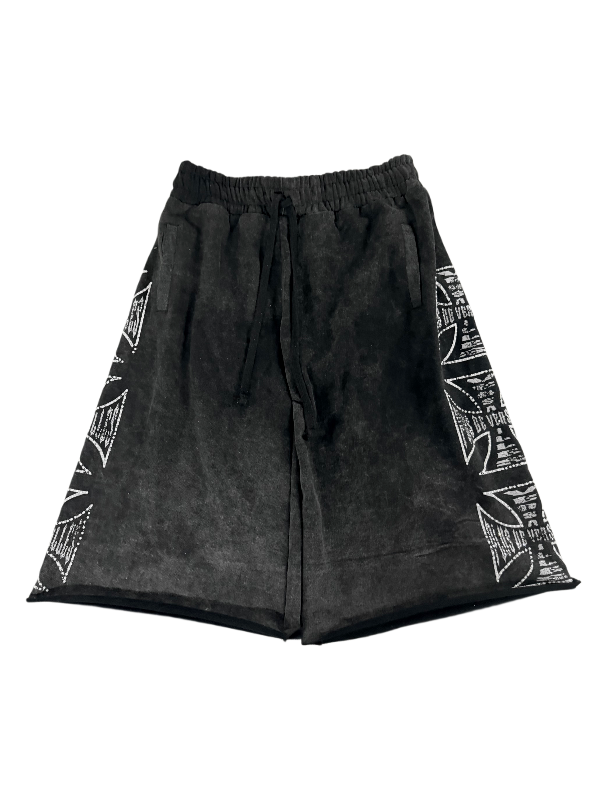 pearlized 3/4 shorts black