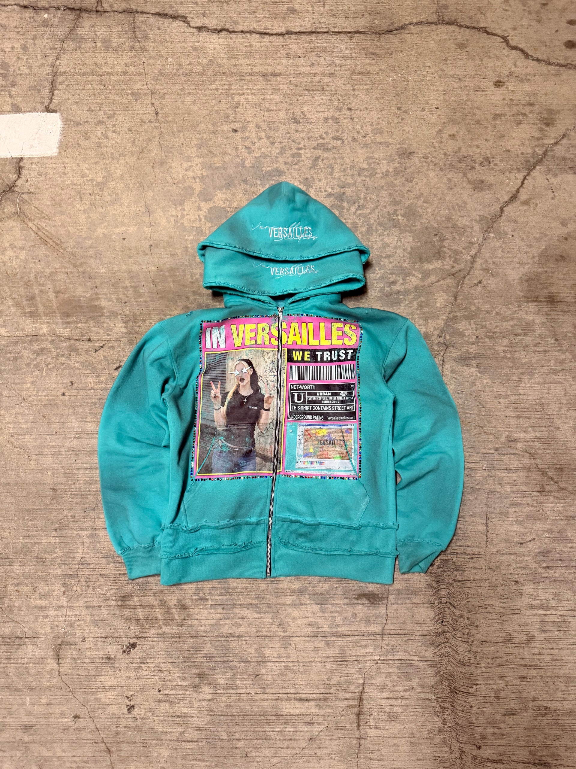Turquoise “INVWT” Zip Up