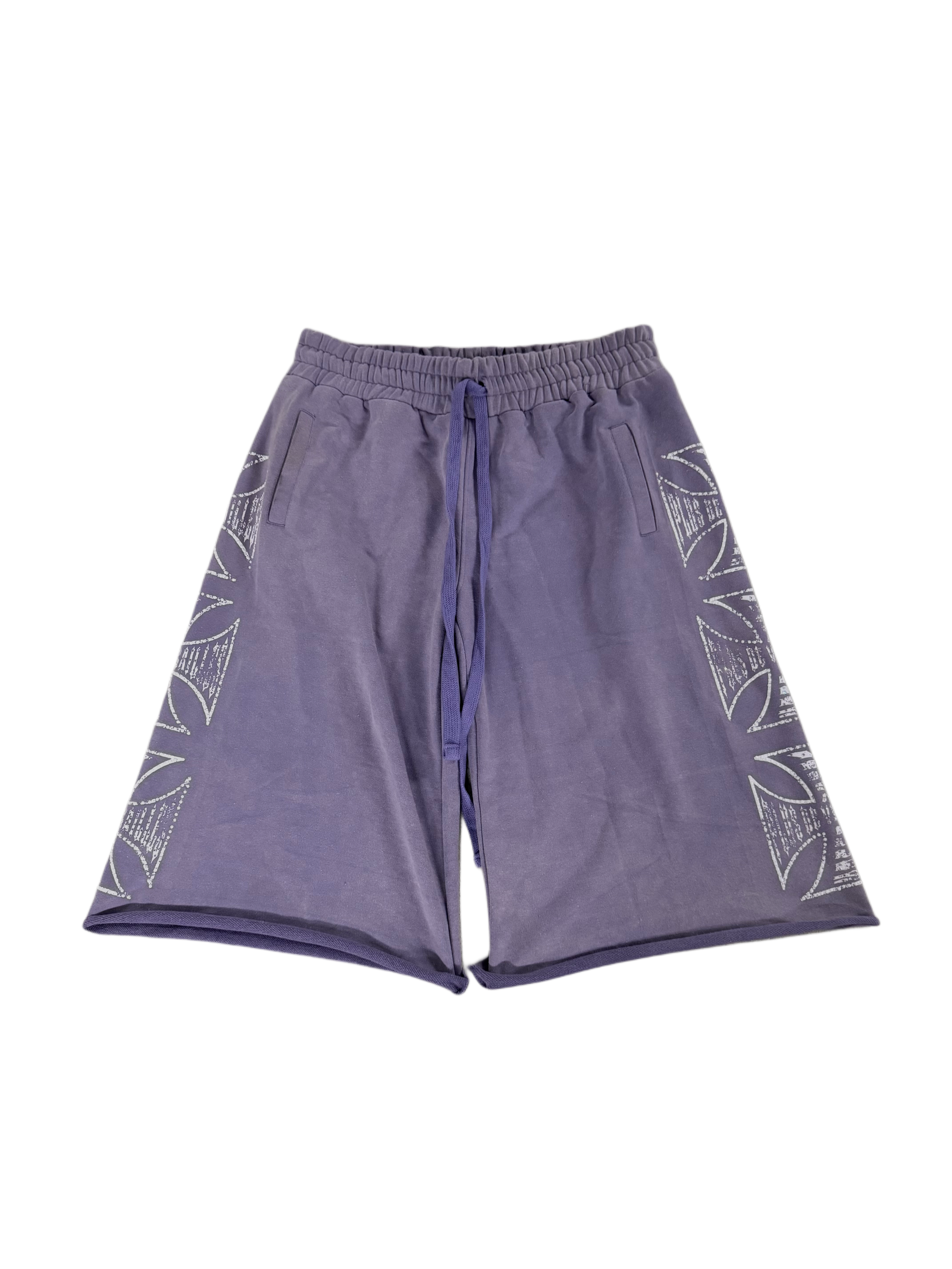 pearlized 3/4 shorts purple